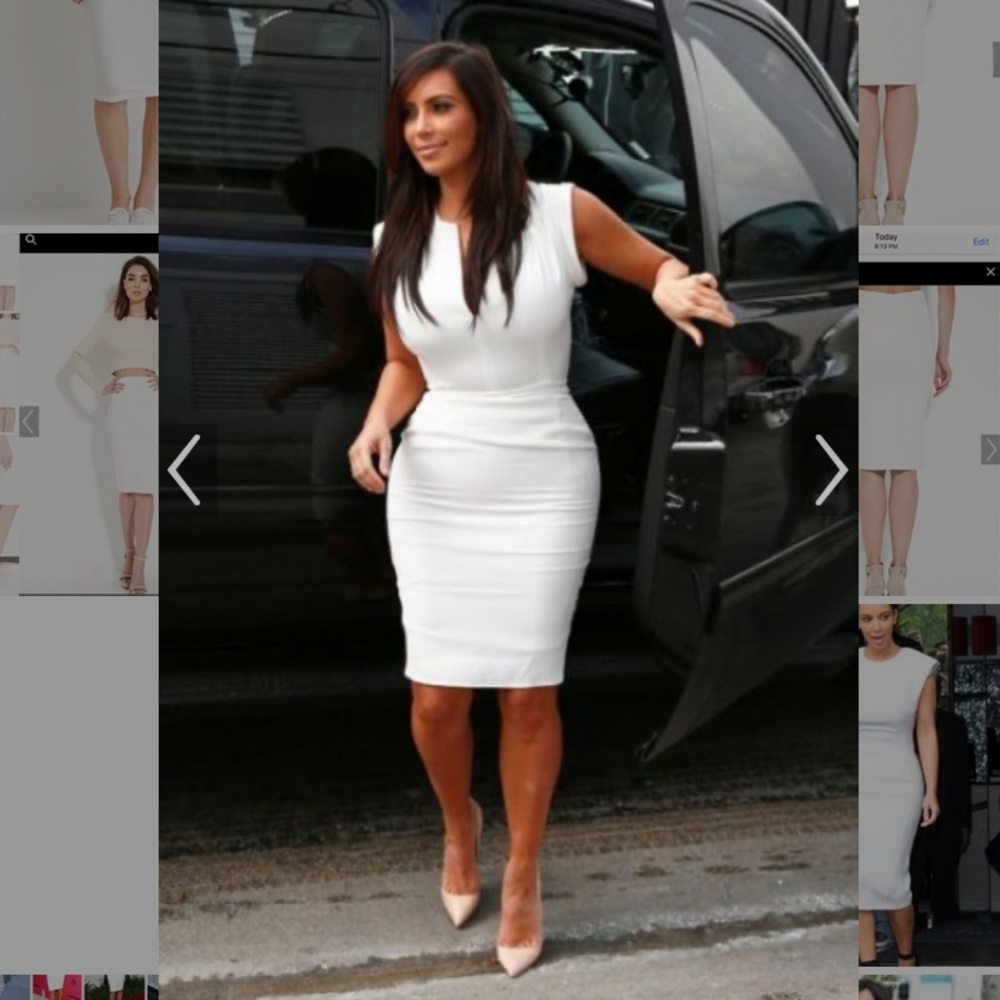 Kim Kardashian Winter White Dress XS